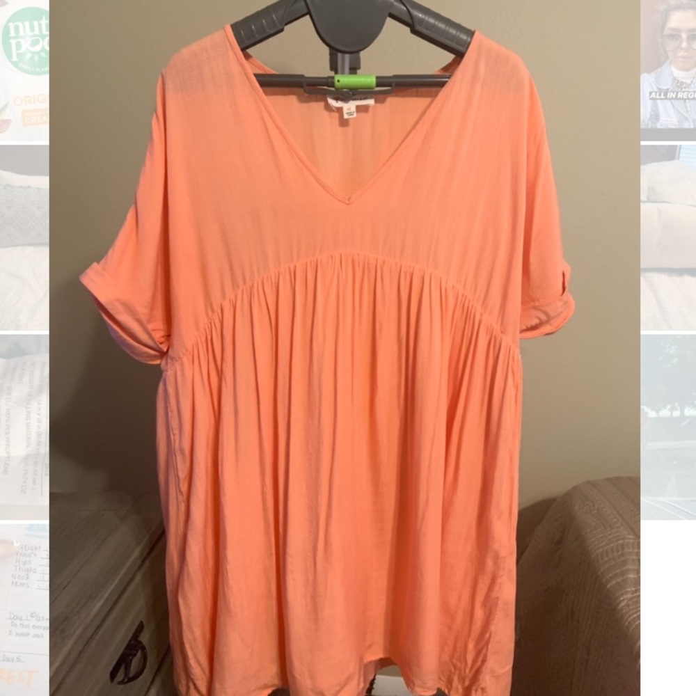 Coral babydoll dress